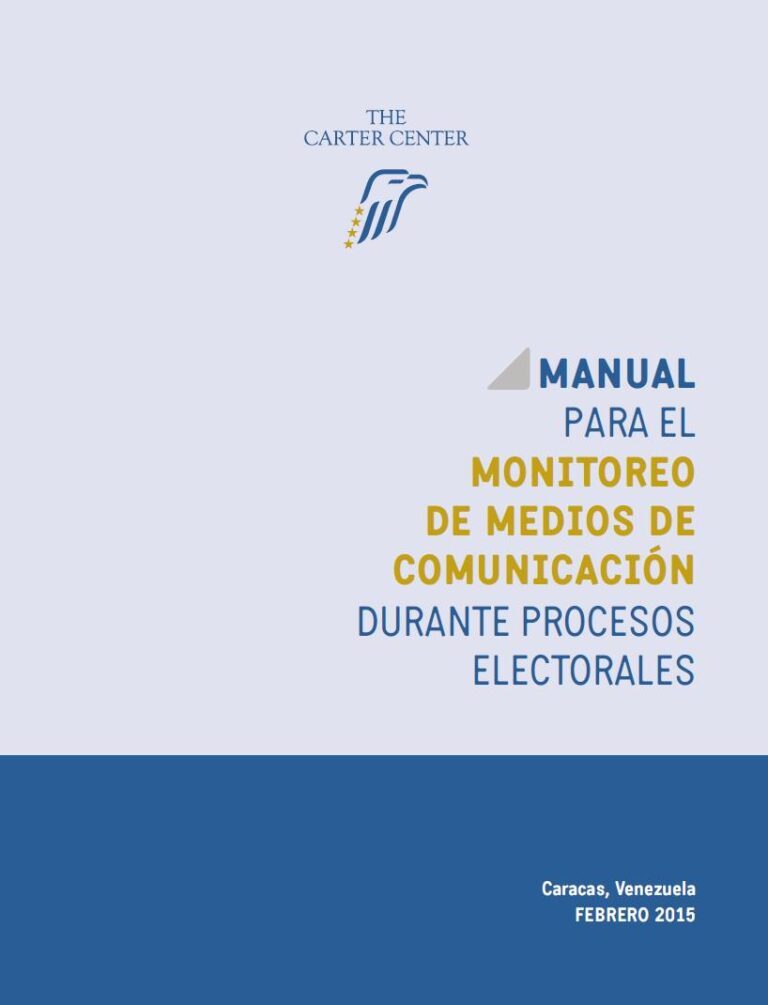 Manual para el Monitoreo de Medios de Comunicación durante procesos electorales