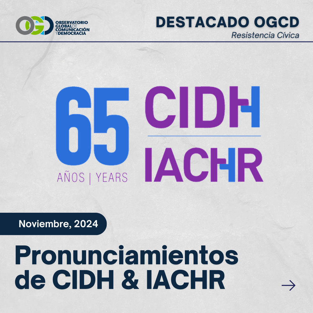 Portada con logo de los 65 años de la CIDH e IACHR